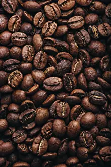 Hipposideridae Drucke: Hintergrund frisch gerösteter Kaffeebohnen.
