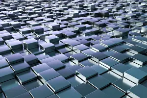 Full Frame Wallpaper Design Drucke: A background image of some blue metallic cubes