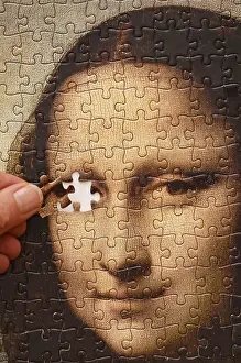Empty Desert Landscape Drucke: Background of a Mona Lisa jigsaw