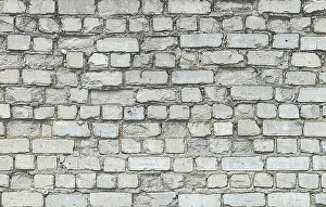 Old Brick Wall Background Drucke: Background of old white brick wall