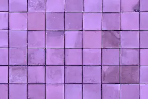Modern Architecture Background Drucke: Background with small pastel violet rectangular tiles