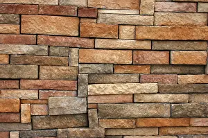Deserted Brick Structure Drucke: Background Texture Of A Wall With Uneven Bricks