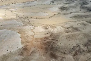 Drought Stricken Landscapes Drucke: Badlands after years of drought