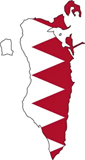 Drucke von Bahrain, Flagge, Kontur Bahrain Drucke: Bahrain, Flagge, Kontur