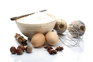 Still Life Studio Shot Drucke: Baking ingredients