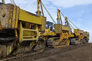 Bilder Datiert 19. Juni 2024: Gleichgewichtsgeräte auf Rohrbagger sind Geräte für die Stabilität des Rohrbaggers