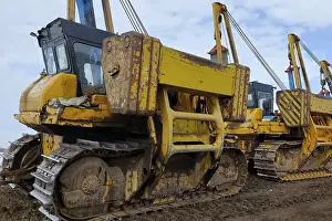 Bilder Datiert 19. Juni 2024: Gleichgewichtsgeräte auf Rohrbagger sind Geräte für die Stabilität des Rohrbaggers so dass nicht