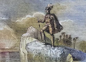 Vasco Nunez De Balboa Drucke: Balboa's first sighting of the Pacific