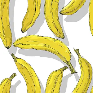 Editable Vector Template Drucke: Bananas repeating pattern, editable vector template