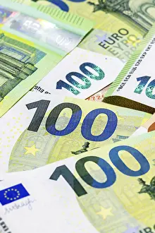 Paper Money Drucke: Banknotes, banknotes, 100 Euro notes