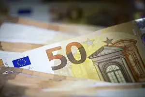 Payment Transaction Drucke: Banknotes, banknotes, 50 Euro notes