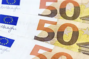 Payment Transaction Drucke: Banknotes, banknotes, 50 Euro notes