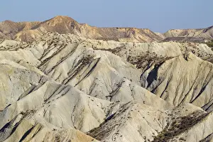 Almeria Province Landscapes Drucke: Bare ridges of eroded sandstone