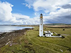British Lighthouse Drucke: Barns Ness Lighthouse from a drone