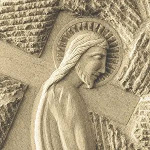 Easter Concept Drucke: Bas relief of Jesus. Ideal for the easter concept