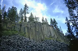Basalt Rock Formations Drucke: Basalt columns at Devils Postpile National Monument