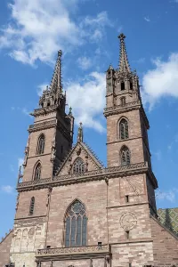 Basel Cathedral Photos Drucke: Basel Minster seen from the west
