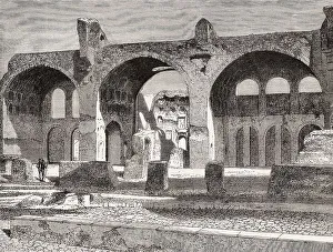 Deserted Cityscape In Europe Drucke: The Basilica of Maxentius and Constantine