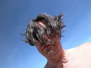 Long Haired Man Drucke: Bath hair