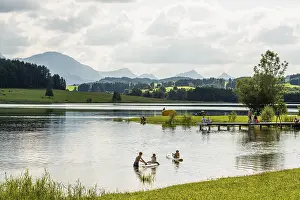 Bavarian Nature Photography Drucke: Bathing area at the Forggensee