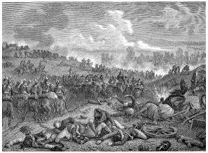 European Historical Image Drucke: Battle of Leipzig, the first day