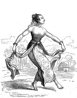 Southeast Asian Ethnic Group Drucke: Bayadere, exotic dancer from Java