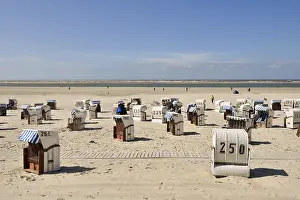 Northern Germany Coast Drucke: Beach chairs on the bathing beach