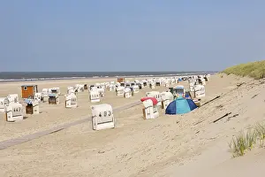 Northern Germany Coast Drucke: Beach chairs on the bathing beach