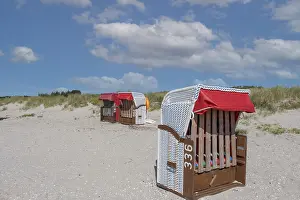 German Beach Holiday Drucke: Beach chairs on the beach at Goting