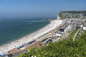 Coastal Region Photography Drucke: Beach and cliffs of Fecamp