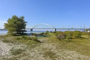 Fehmarnsund Bridge Drucke: Beach in front of Fehmarnsund Bridge