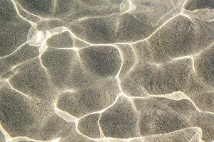 Beach Sand Texture Drucke: Beach sand bottom ripple of water waves reflection texture