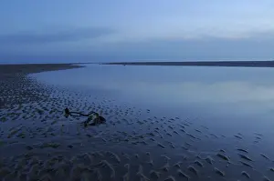 Evening Mood In Europe Drucke: Beach of St. Peter-Ording after sunset