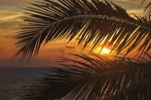Deserted Beach Evening Scene Drucke: Beach vacation romantic holidays background