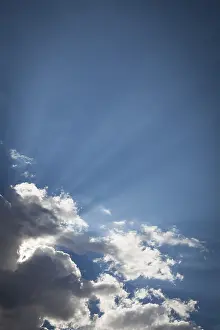 Text Free Space Pictures Drucke: Beautiful dramatic storm clouds with silver lining and light rays with room for your own text or graphics