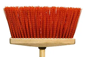 Cleanliness Products Drucke: Beautiful red mop on a white background