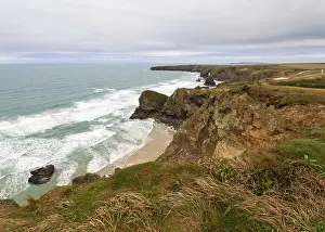 Cornish Coastline Drucke: Bedruthan Steps a stretch of coastline in Cornwall