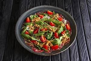 Cherry Tomato Drucke: Beef carpaccio with tomato cherry