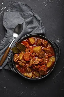 Beef Stew Drucke: Beef meat stew with potatoes