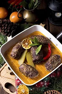 German Meat Dishes Drucke: Beef rolls from the oven