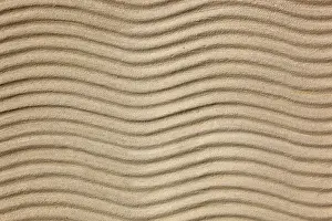 Wavy Structure Design Drucke: Beige sand with uniform wave patterns