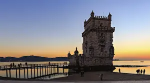 Belem Tower Lisbon Drucke: Belem Tower at sunset, Lisbon