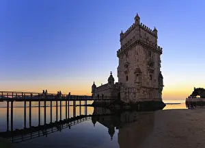International Landmark Photography Drucke: Belem Tower at sunset, Lisbon
