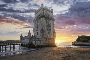 Famous Landmark In Europe Drucke: Belem Tower or Tower of St Vincent