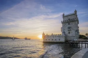 Historic Castle Fortification Drucke: Belem Tower or Tower of St Vincent