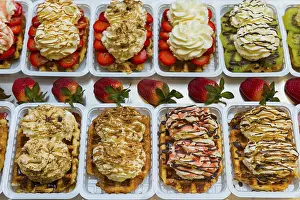 Belgian Waffles Drucke: Belgian waffles and sweets, typical