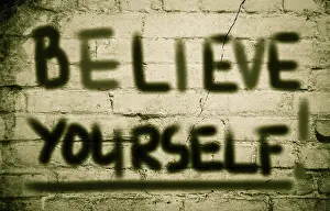 Self Confidence Symbolic Picture Drucke: Believe In Yourself Concept