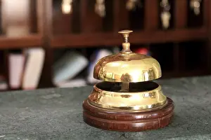 Deserted Hotel Lobby Drucke: Bell in a hotel