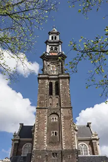 Benelux Countries Landmarks Drucke: The bell tower of the Westerkerk