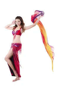 Veiled Woman Drucke: Belly dancer on white background